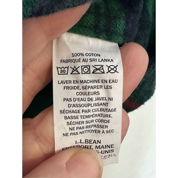 LL BEAN LARGE Men's Traditional Fit Cotton Plaid Shirt Button Up Green - Picture 9 of 10